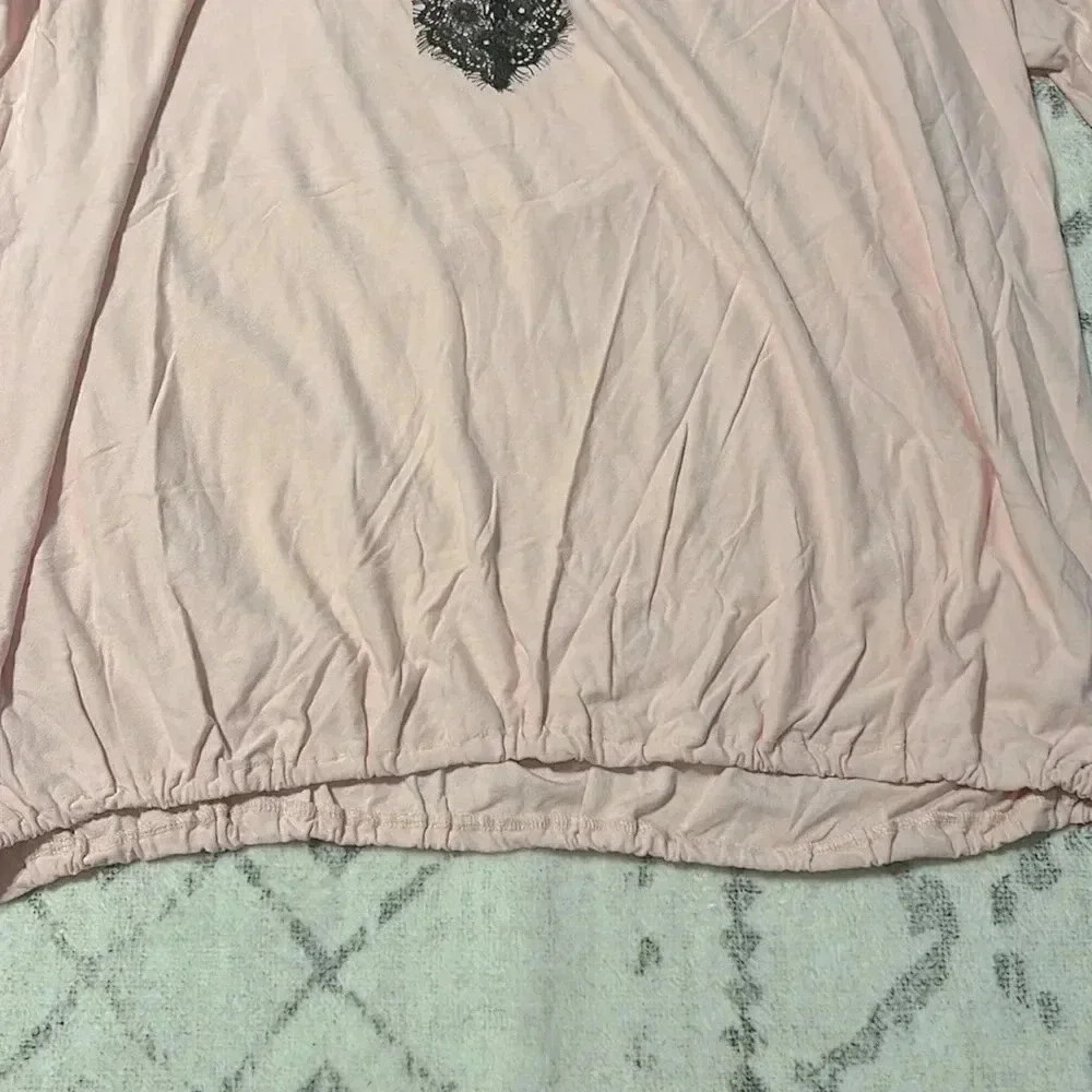 New Directions Pink 3/4 Length Sleeve Stretchy Fabric knit Top NWT - Picture 3 of 6